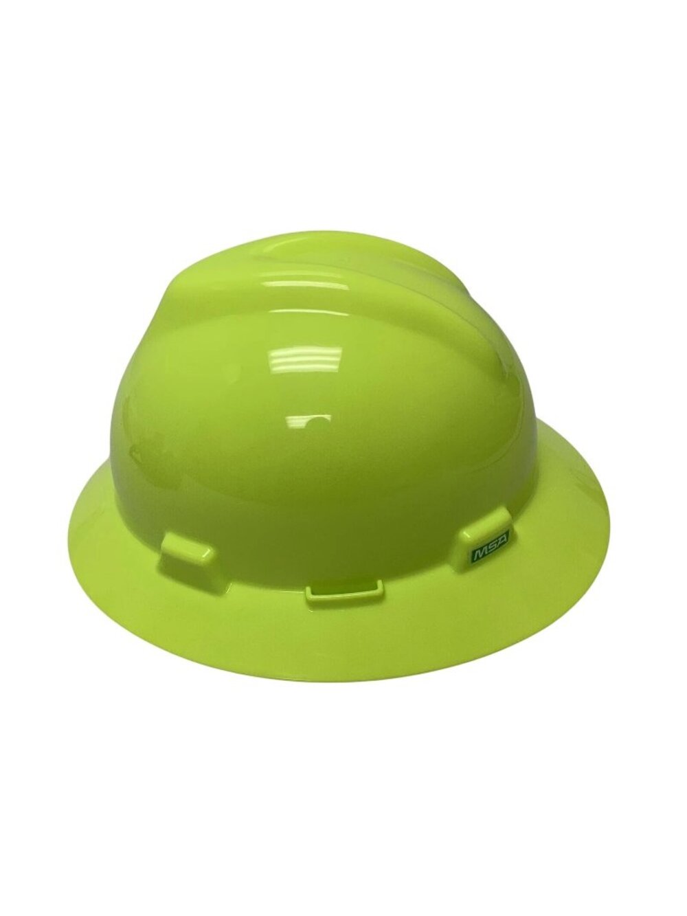 MSA 10061515 Safety Full Brim Hard Hat Type 1 V-Gard Fas-Trac Hi-Viz Yellow M